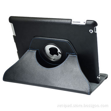 Case for new iPad/iPad 2 with rotating angle, made of PU leather
